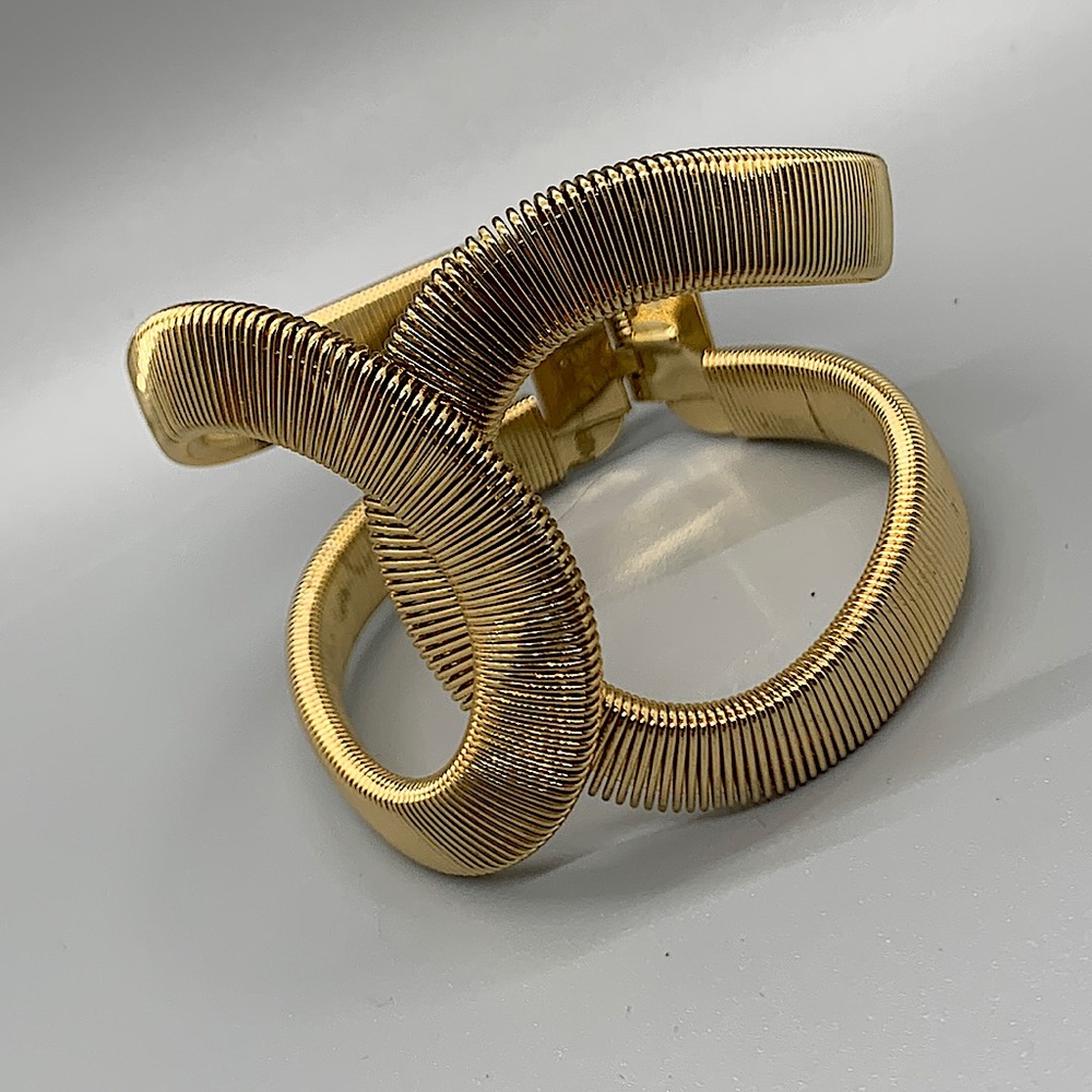 GOLD ADJUSTABLE CUFF HINGED INFINITY BRACELET